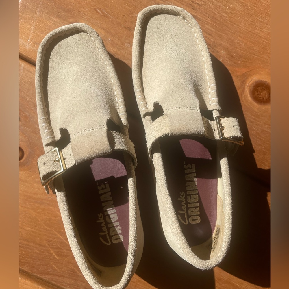 Clarks Originals Beige Suede Loafers